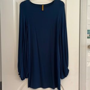 Rachael Pally Gathered Bell Sleeve Mini Dress